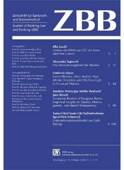 Zeitschrift für Bankrecht und Bankwirtschaft - ZBB Cover