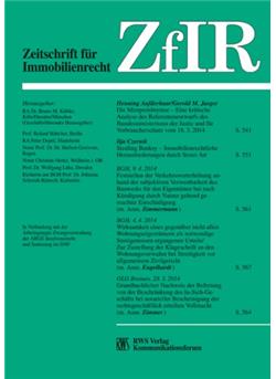 Zeitschrift für Immobilienrecht - ZfIR Cover