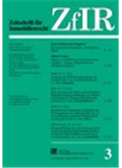 Zeitschrift für Immobilienrecht - ZfIR E-Paper Cover