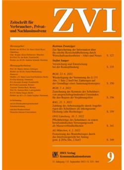 Zeitschrift für Verbraucher- und Privatinsolvenz - ZVI E-Paper Cover
