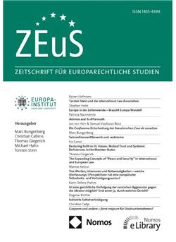 Zeitschrift für europarechtliche Studien - ZEuS - Institutionen Cover
