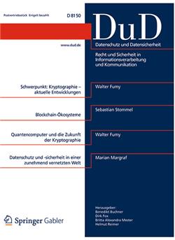 Datenschutz und Datensicherheit - DuD - Institutionen Cover