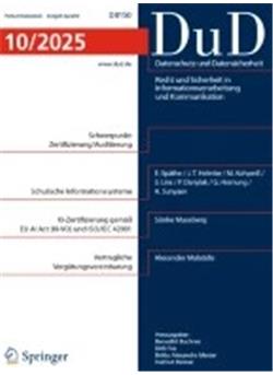 Datenschutz und Datensicherheit - DuD - Institutionen E-Paper Cover