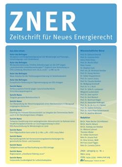 Zeitschrift für neues Energierecht - ZNER Cover