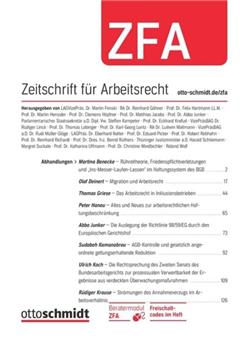Zeitschrift für Arbeitsrecht - ZFA E-Paper Cover