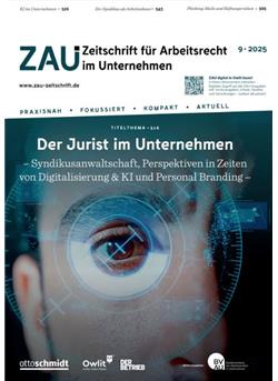 Zeitschrift für Arbeitsrecht im Unternehmen - ZAU E-Paper Cover