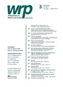Wettbewerb in Recht und Praxis - wrp Cover