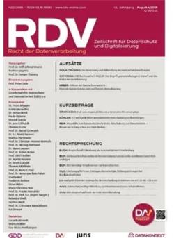 Recht der Datenverarbeitung - RDV Cover