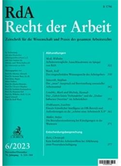 Recht der Arbeit - RdA Cover