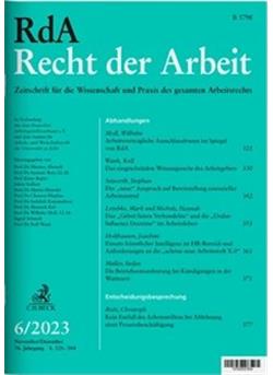 Recht der Arbeit - RdA Cover