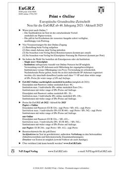 Europäische Grundrechte-Zeitschrift - EuGRZ E-Paper Cover