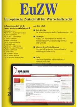 Europäische Zeitschrift für Wirtschaftsrecht Cover