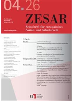 Zesar - Zeitschrift für europäisches Sozial- und Arbeitsrecht Cover
