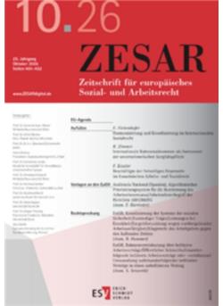 Zesar - Zeitschrift für europäisches Sozial- und Arbeitsrecht Cover