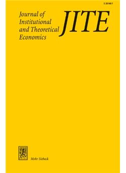 Journal of institutional and theoretical economics - JITE - Institutionen Cover