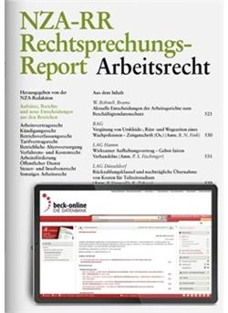 Rechtsprechungs-Report Arbeitsrecht - NZA-RR Cover