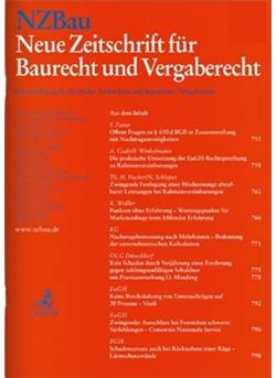 Neue Zeitschrift für Baurecht und Vergaberecht - NZBau Cover