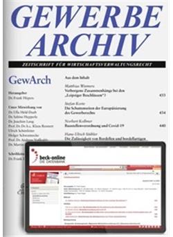 Gewerbearchiv - GewArch Cover