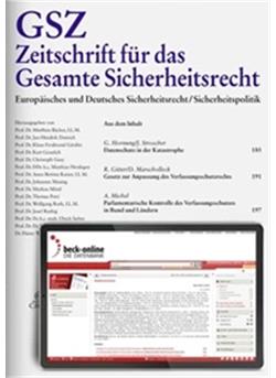 Zeitschrift für das Gesamte Sicherheitsrecht GSZ Cover