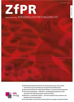 Zeitschrift für Personalvertretungsrecht - ZfPR Cover