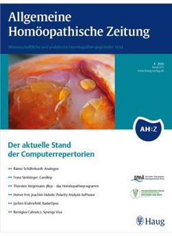 Allgemeine homöopathische Zeitung - AHZ Cover