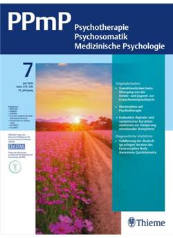 Psychotherapie, Psychosomatik, Med. Psychologie Cover