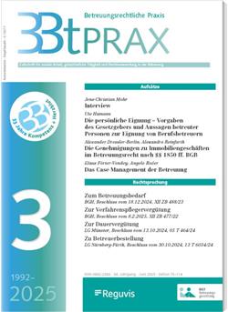Betreuungsrechtliche Praxis - BTPrax Cover