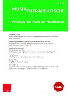 Musiktherapeutische Umschau - Institutionen Cover