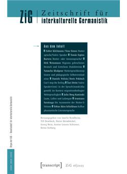 Zeitschrift für interkulturelle Germanistik (ZiG)  - Institutionen Cover