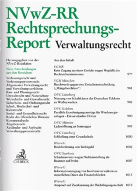 Rechtsprechungs-Report-Verwaltungsrecht-NVwZ-RR-Abo
