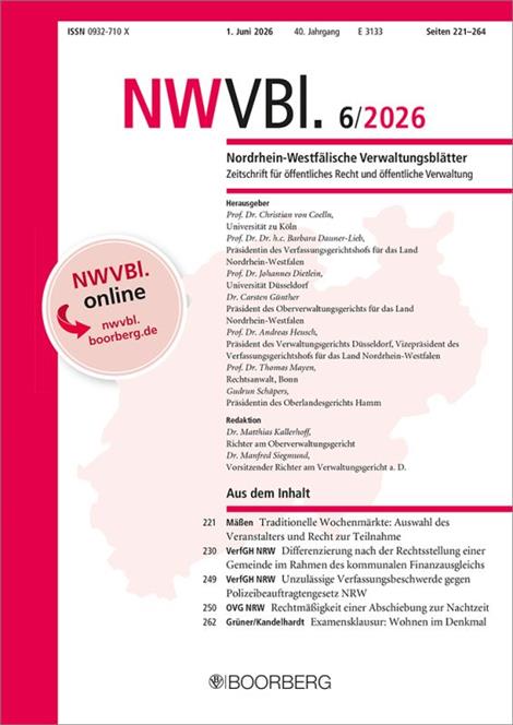 Nordrhein-Westfaelische-Verwaltungsblaetter-NWVBl-Abo