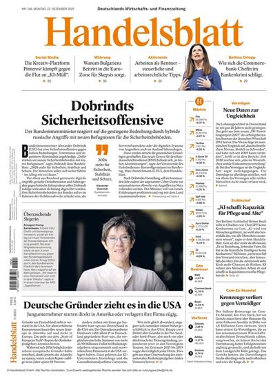 Handelsblatt Print & Digital Ausgabe 2025052