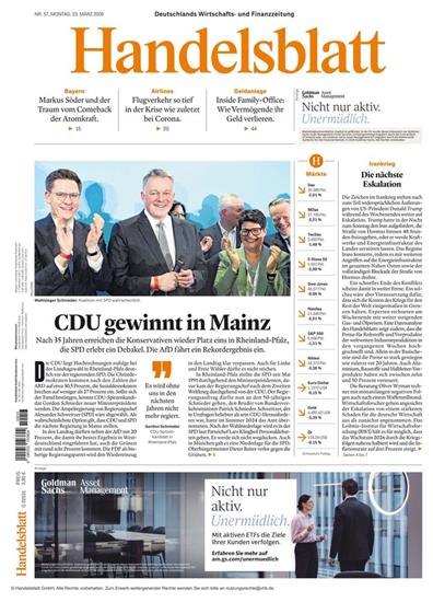 Handelsblatt Print & Digital Ausgabe 2026013