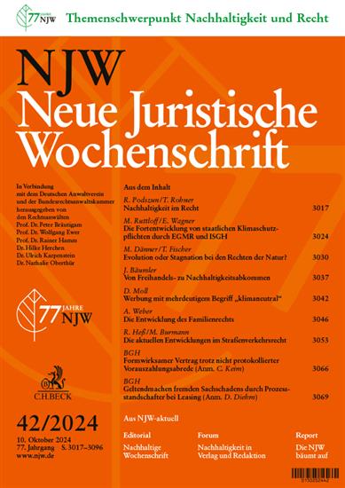 Neue Juristische Wochenschrift NJW Ausgabe 2024042