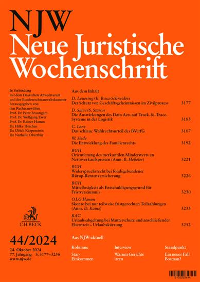 Neue Juristische Wochenschrift NJW Ausgabe 2024044
