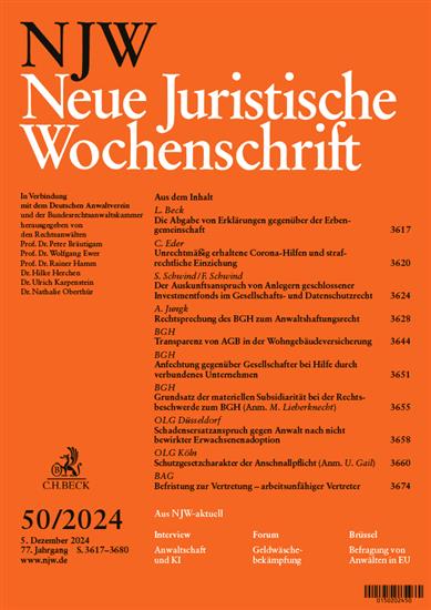 Neue Juristische Wochenschrift NJW Ausgabe 2024050