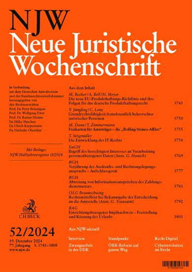 Neue Juristische Wochenschrift NJW Ausgabe 2024052