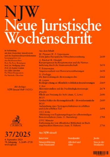 Neue Juristische Wochenschrift NJW Ausgabe 2025037