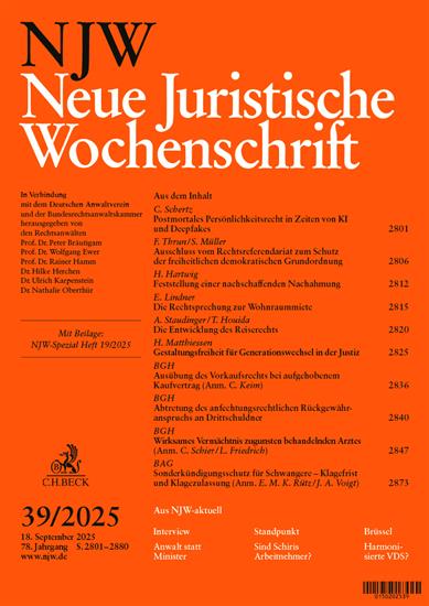 Neue Juristische Wochenschrift NJW Ausgabe 2025039