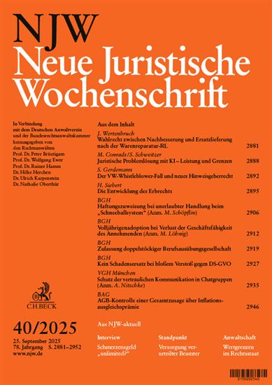 Neue Juristische Wochenschrift NJW Ausgabe 2025040