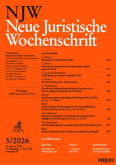 Neue Juristische Wochenschrift - NJW Ausgabe 2026005