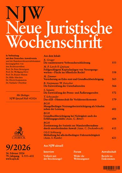 Neue Juristische Wochenschrift - NJW Ausgabe 2026009