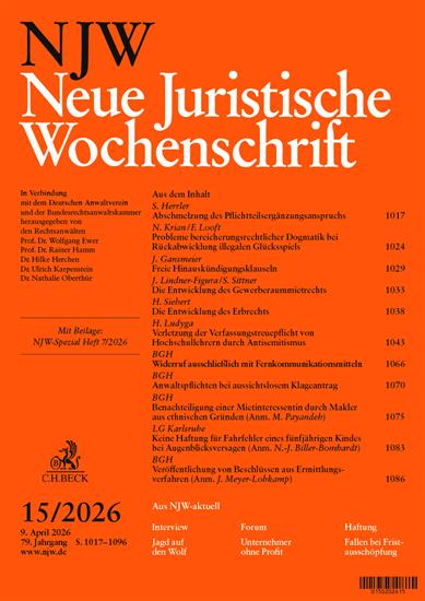 Neue Juristische Wochenschrift - NJW Ausgabe 2026015