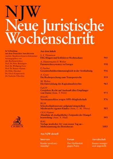 Neue Juristische Wochenschrift - NJW Ausgabe 2026033