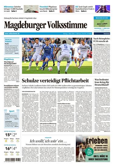 Magdeburger Volksstimme Ausgabe 2026010
