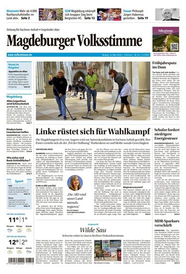 Magdeburger Volksstimme Ausgabe 2026012