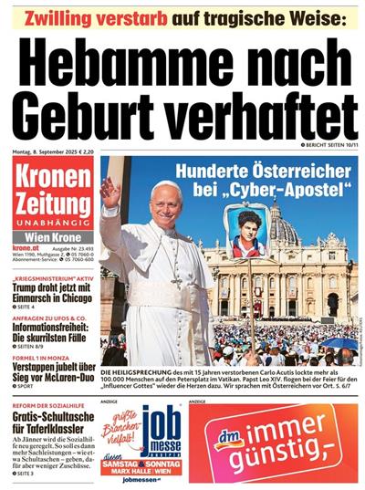 Kronen Zeitung Ausgabe 2025036