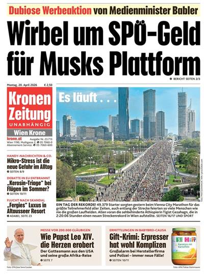 Kronen Zeitung Ausgabe 2026016