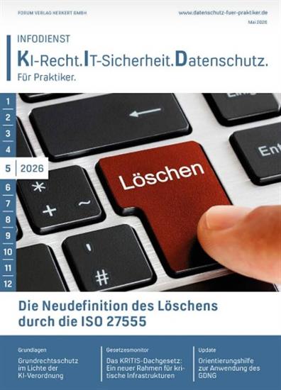 Infodienst KI-Recht.IT-Sicherheit. Datenschutz Ausgabe 2026005