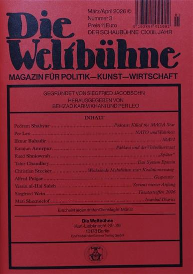 Weltbühne Ausgabe 2026003